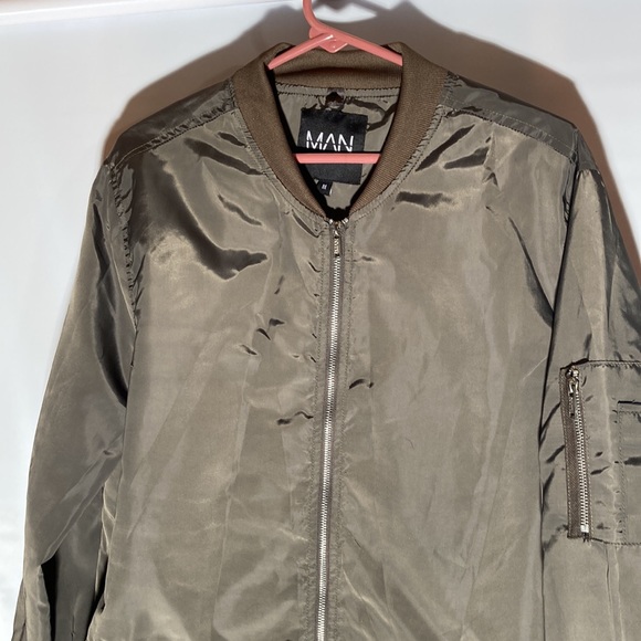 Boohoo grandpa Man Dadcare Normal Zipper Up Wind Breaker Jacket y2k coat - Picture 7 of 16